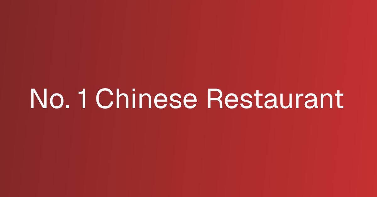 No. 1 Chinese Restaurant cover
